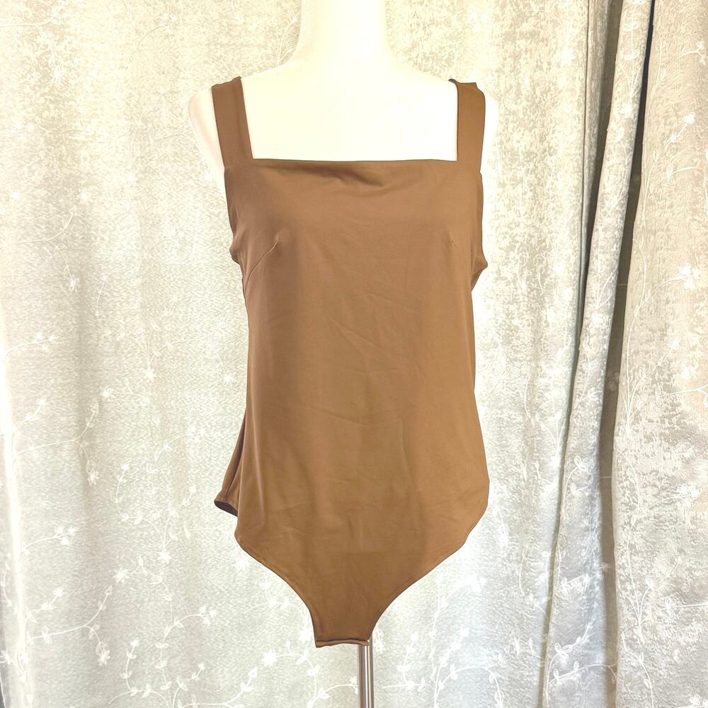 NWT ReoRia women’s 2XL sleeveless tank body suit square neck, lined